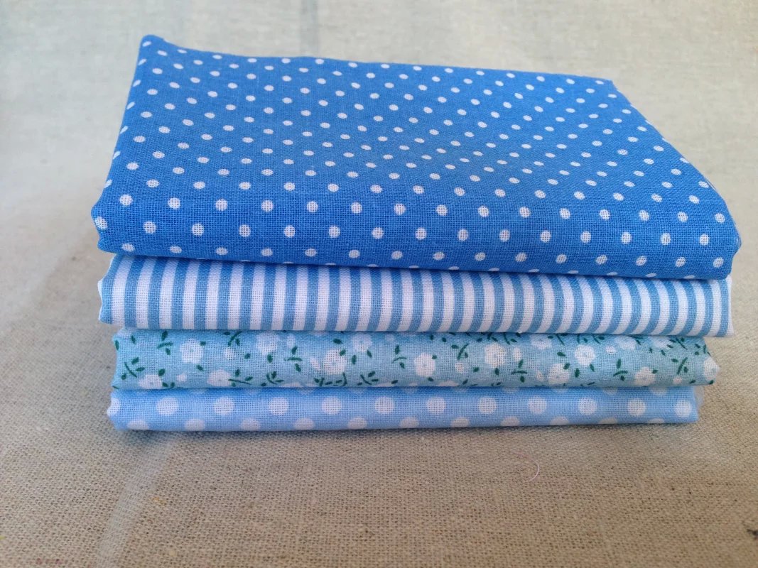 专业批发 浅蓝色系11色手工diy纯棉50cm*50cm布组 小碎花布 布料
