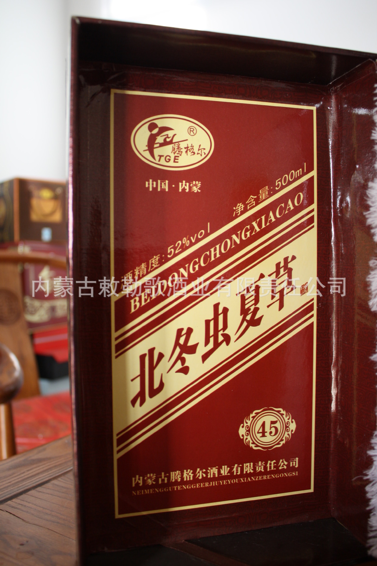 52度腾格尔45年北冬虫夏草酒套装500ml*6 瓶营养酒整箱礼盒-白酒