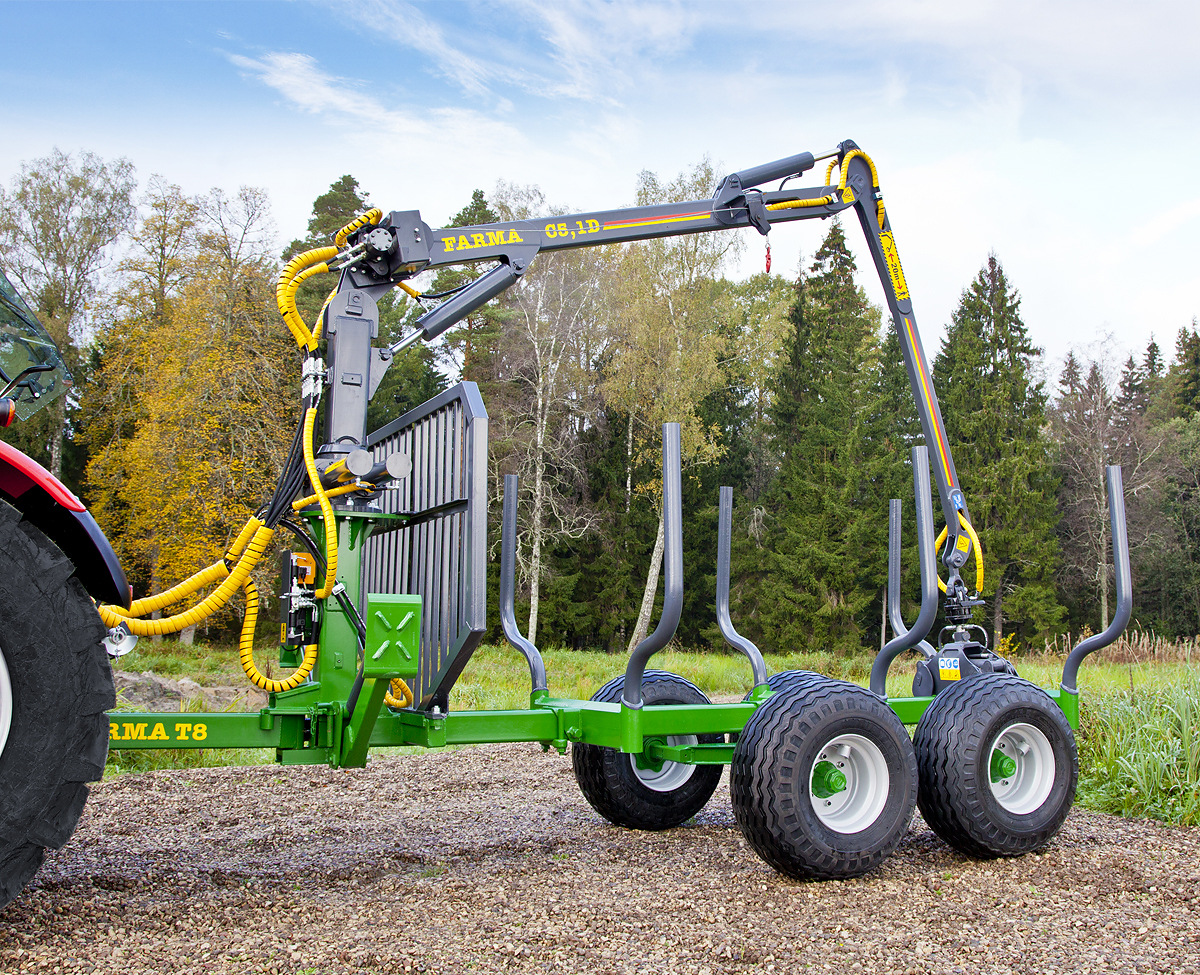 抓木拖车 木材拖车 拖拉机 农用拖车 装载机 抓捆机 抓垛.