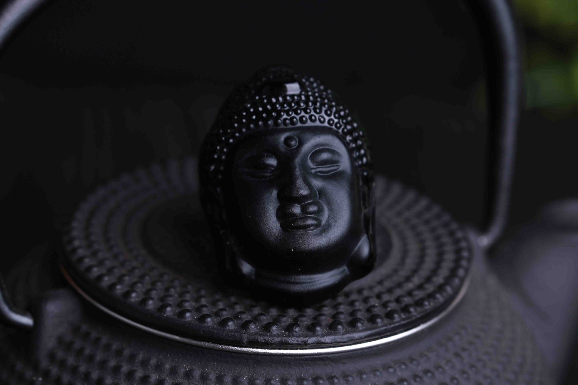 新款黑曜石释迦摩尼头佛像晶吊坠简约时尚风雅庞大货源饰品批发