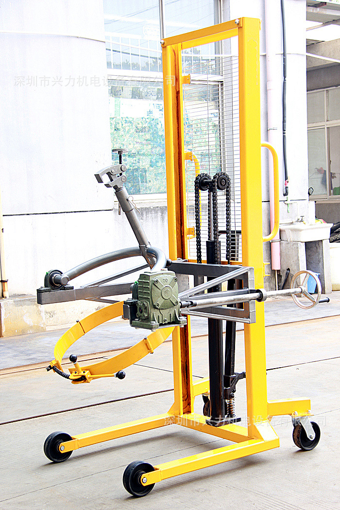 da450(-1)手动油桶倒料堆高车 1.5米倒桶机 有带称和电动款翻转器