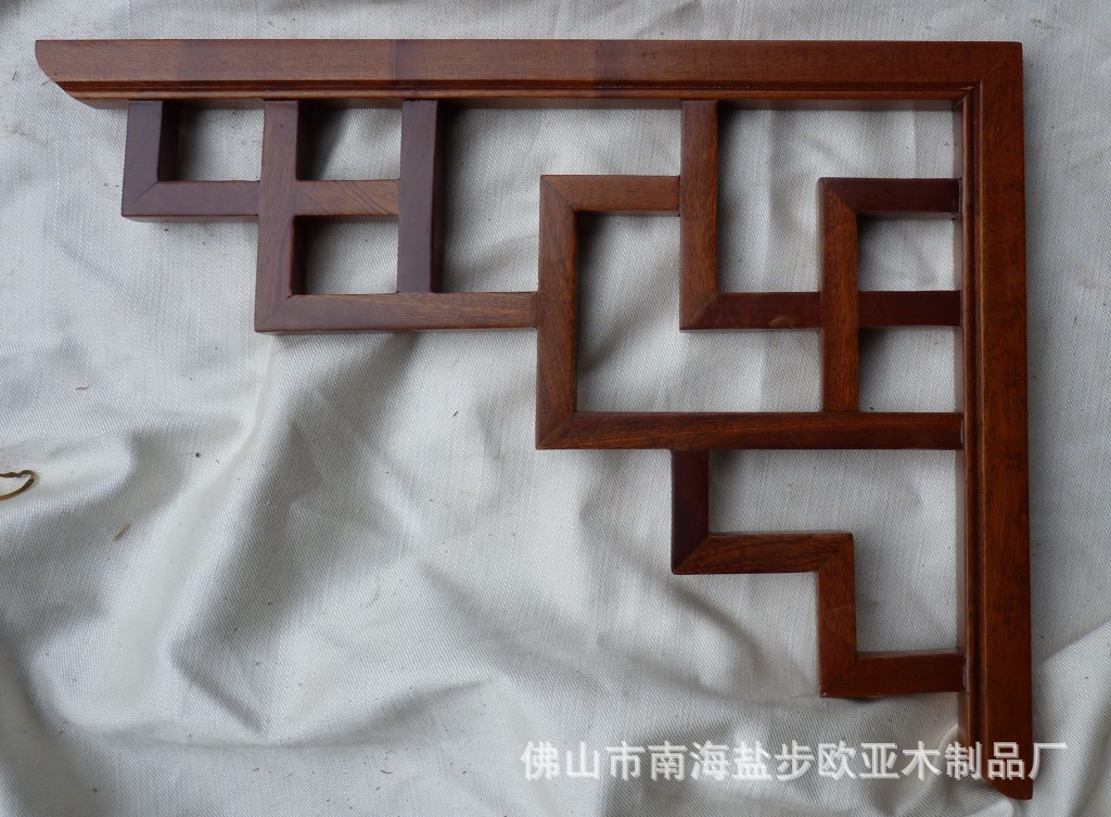 中式花格刚果沙比利哑口吊顶角花单面雕刻喷漆浮雕凉亭寺庙塔吊顶