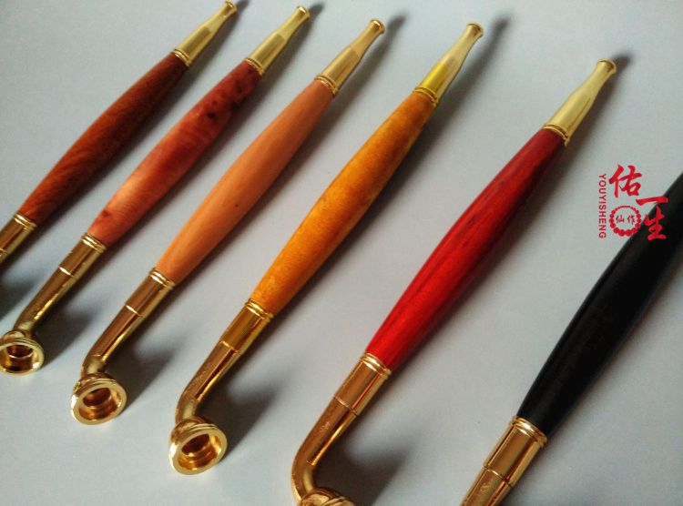 长杆老式实红木烟杆烟斗 旱烟袋嘴丝双用重过滤器 原木质制工艺品