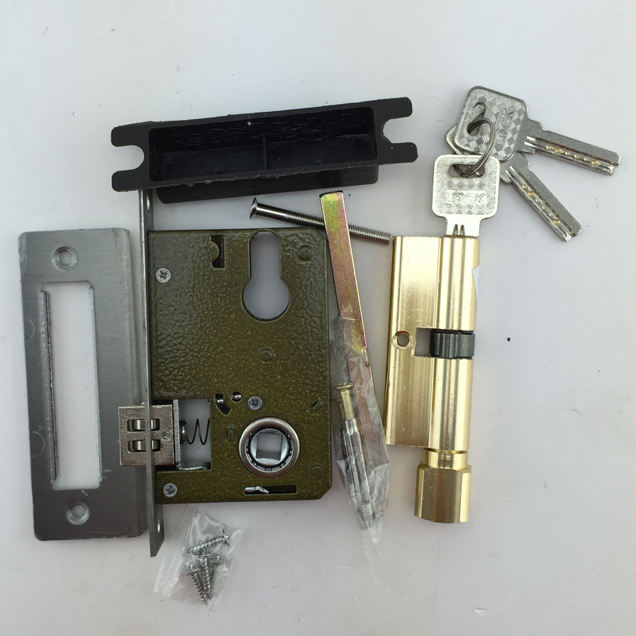 厂家直销锌合金锁 枪金色室内门锁 小50轴承锁体房门锁