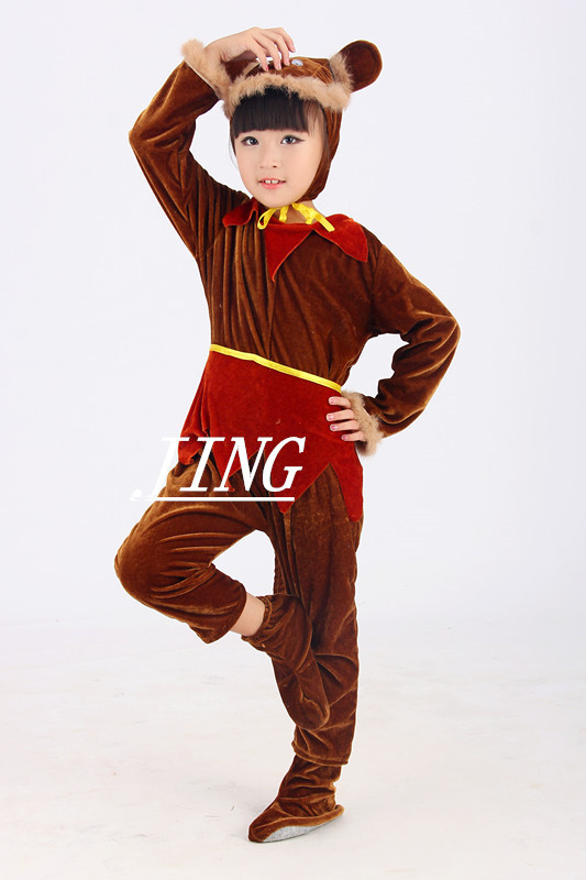 供应信息 舞台 新款儿童动物服小猴子演出服猴子捞月表演服男女童幼儿