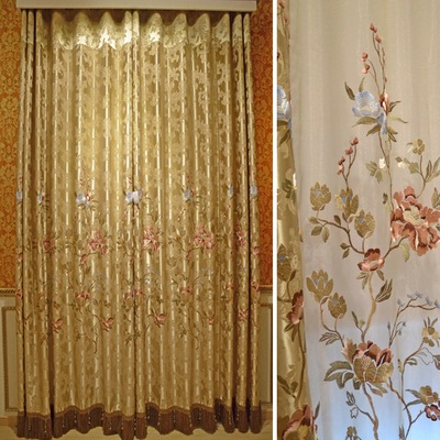 欧式风格新华隆客厅书房卧室窗帘/新品高雅飘窗绣花窗帘