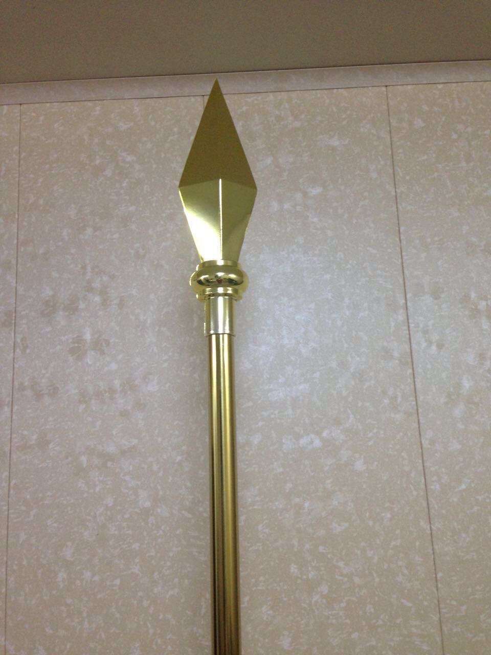 厂家供应会议礼堂旗枪头 大号旗杆枪头 30厘米长手摇旗杆枪头