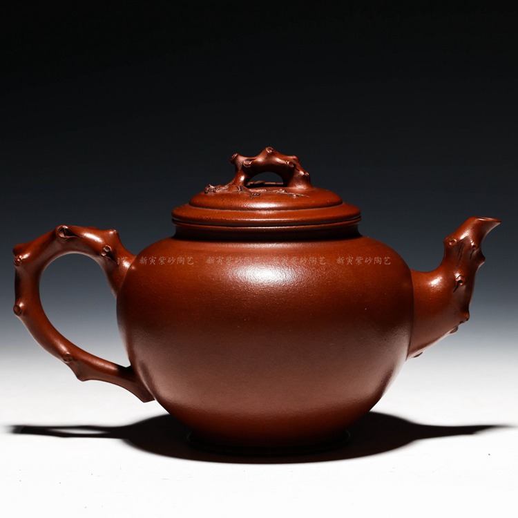宜兴紫砂壶 顾景舟款 【大梅报春套壶】700cc 一壶四杯四碟 老泥