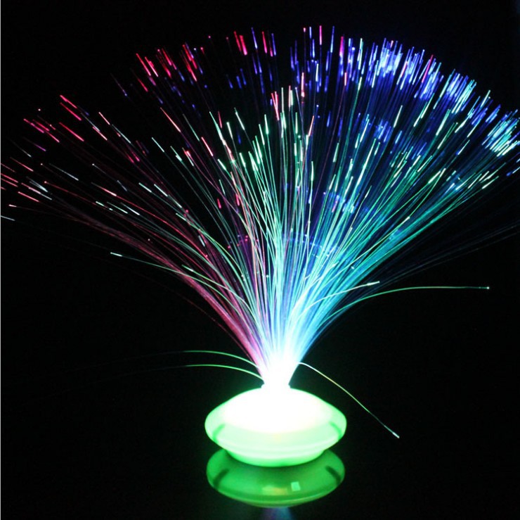 低价促销光纤丝灯七彩满天星光纤花发光小夜灯玩具