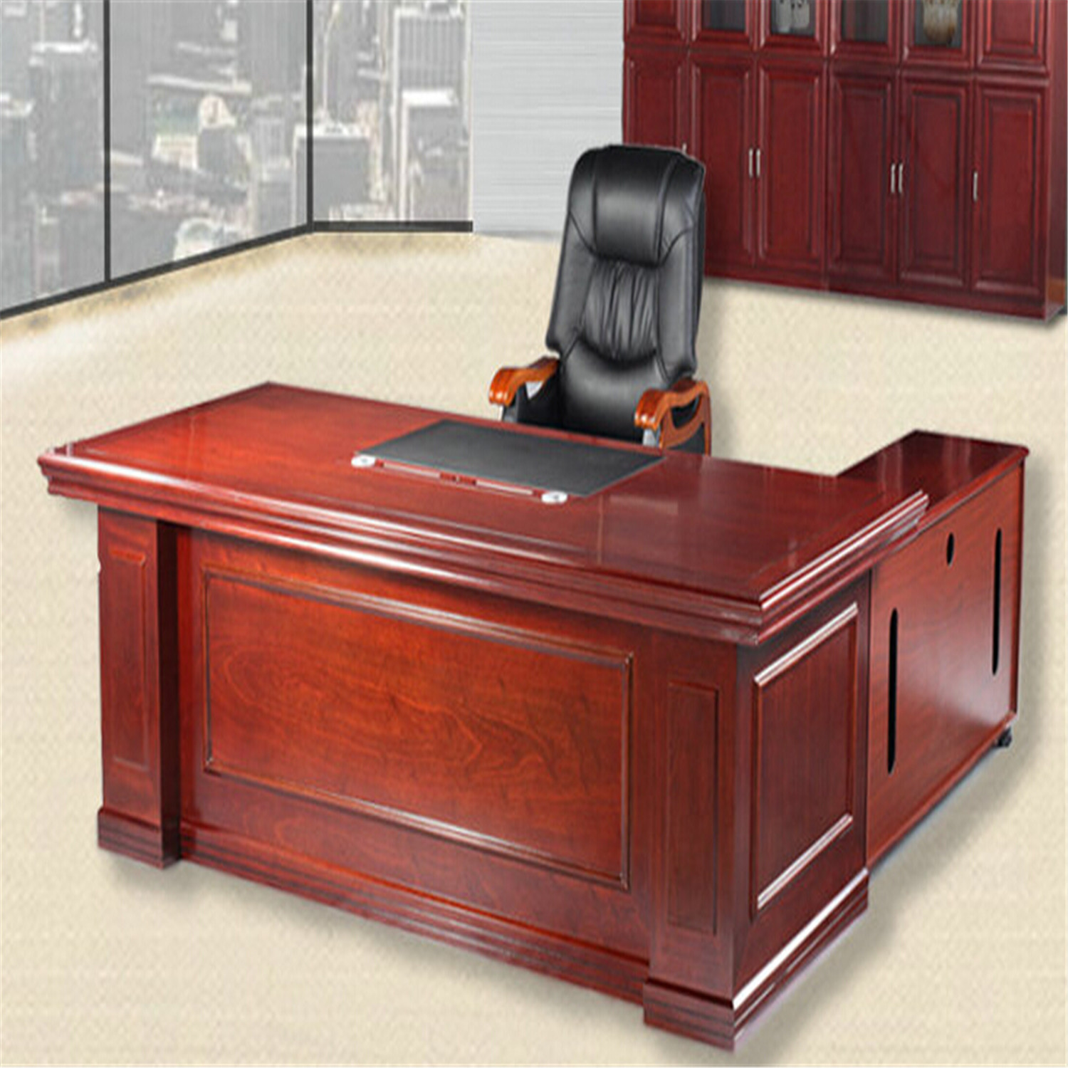 实木皮办公桌2020金典经理桌厂家批发老板台新款主管桌厂家直销