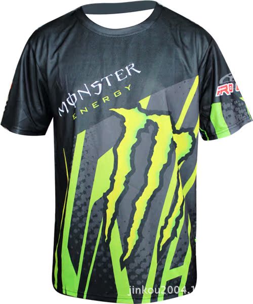 圆领夏季鬼爪monster短袖t恤摩托车越野骑行服男士运动速干透气衫