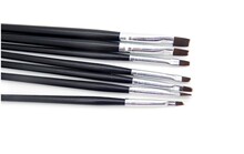美甲笔刷 7支一套黑杆光疗笔排笔套装 法式光疗甲适用
