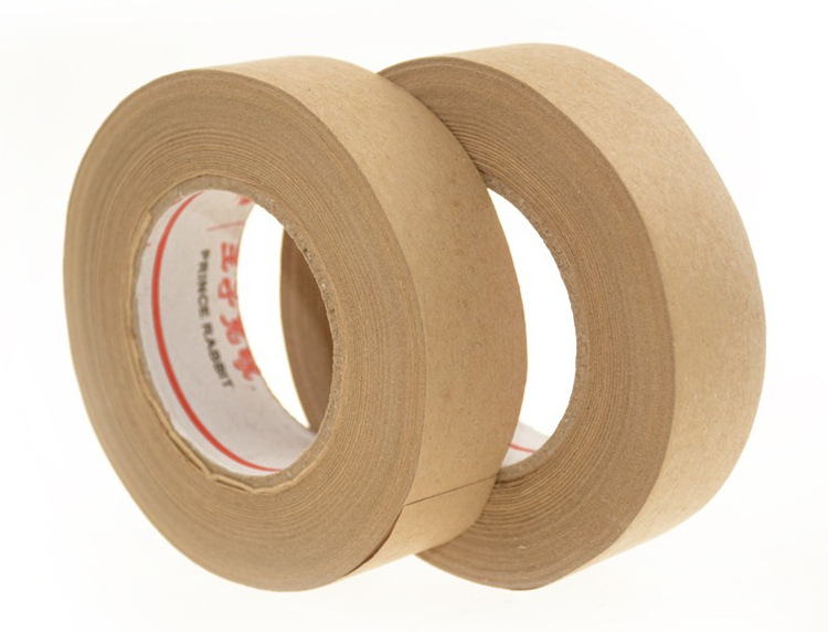 直销湿水牛皮纸胶带包邮 水胶带裱画 4英寸水溶胶带 彩绘画用批发