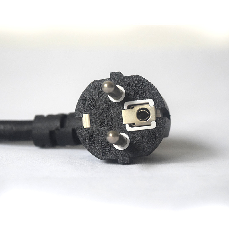 供应欧式电源插头烟斗三相插头欧标电源线vde电源线批发供应