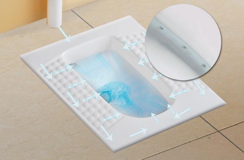 便器/蹲坑蹲厕大便器/防臭静音冲水c-132批发零售 白色 带弯管前出水