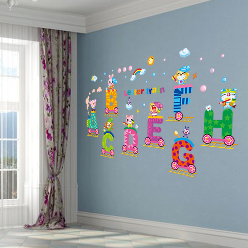 墙贴批发可爱儿童房幼儿园宝宝房间早教贴画创意墙面贴纸dlx0168