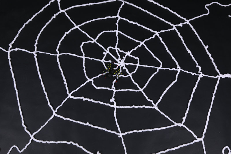 万圣节恐怖场景布置道具绒线蜘蛛网黑色蜘蛛网白色蜘蛛网1.5米3米