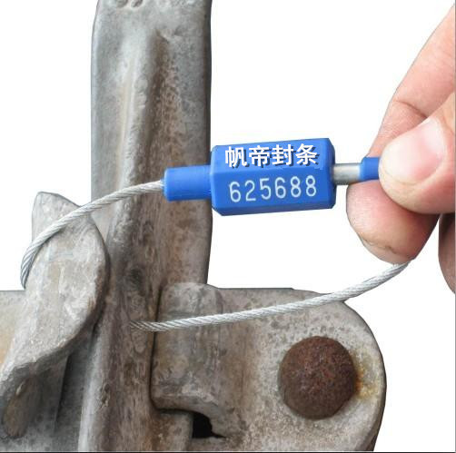 定制一次性钢丝封条固定式钢丝铅封物流运输安全封签带编号施封锁