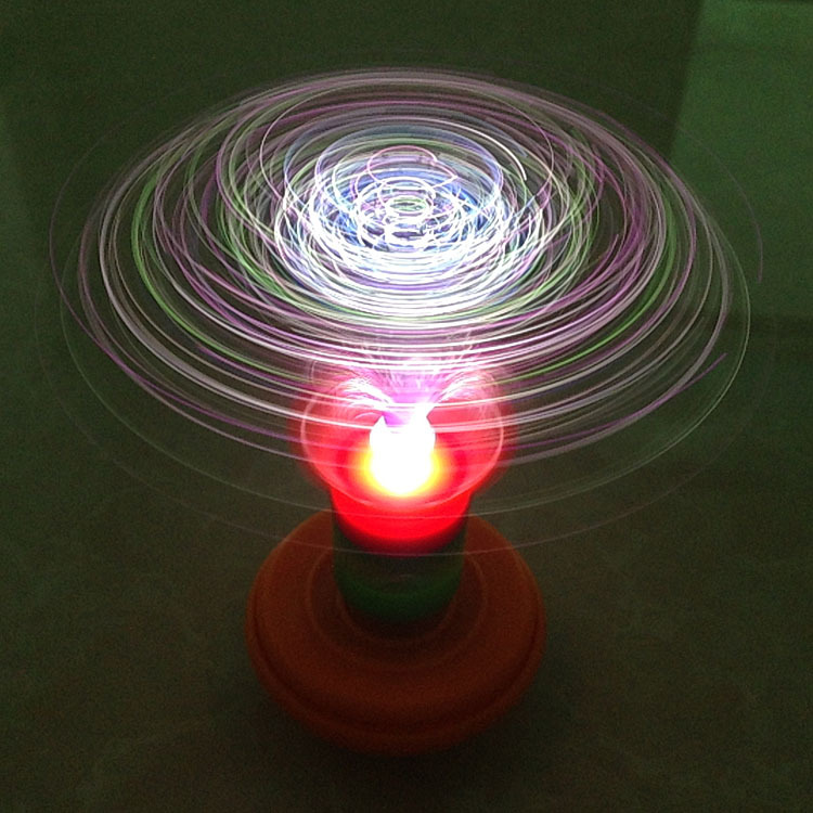 【澄海玩具城】电动皇冠闪光光纤陀螺 热销