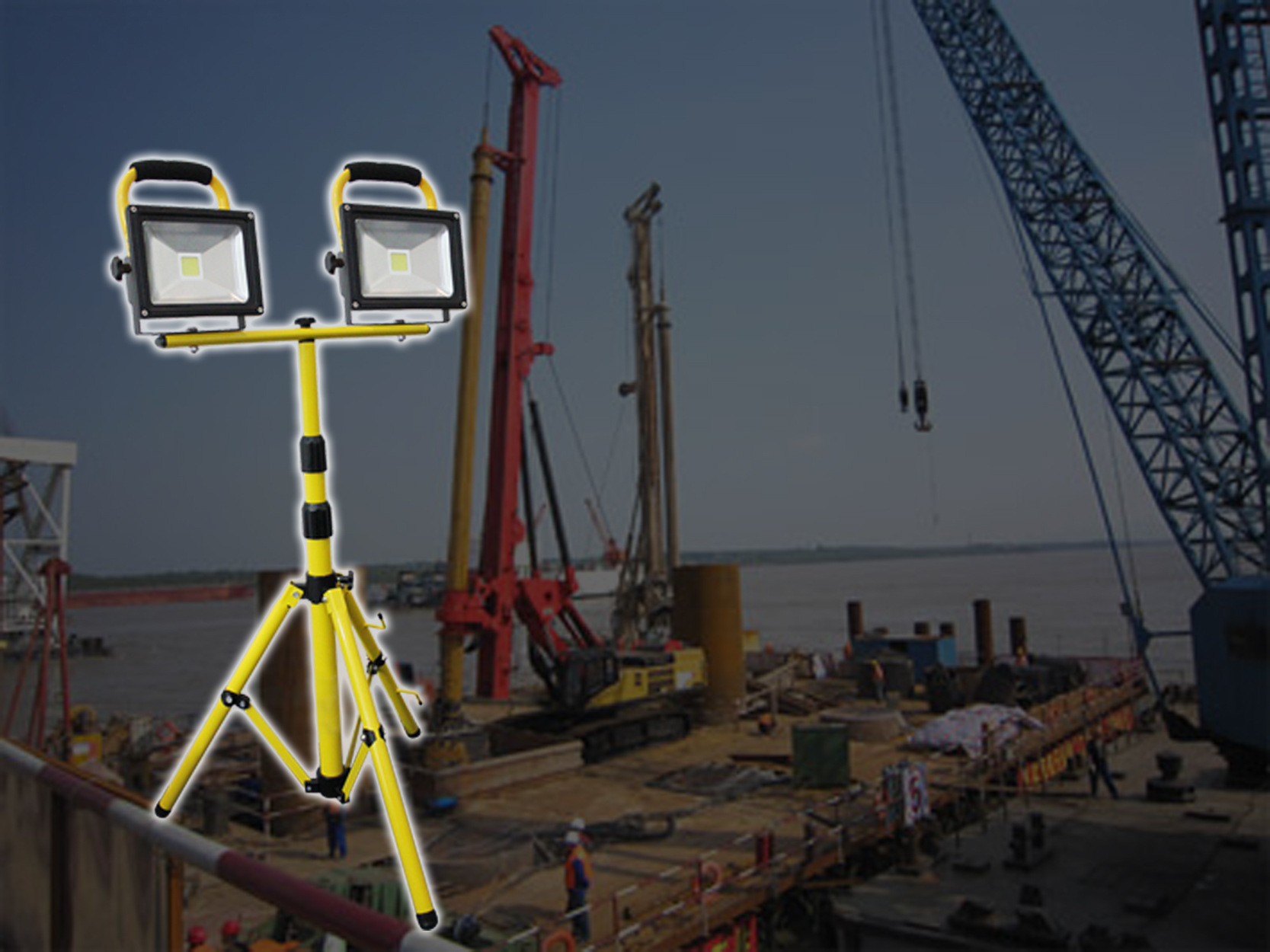 40w led汽车检修灯 三脚架充电工作灯 充电投光灯 施工抢修灯