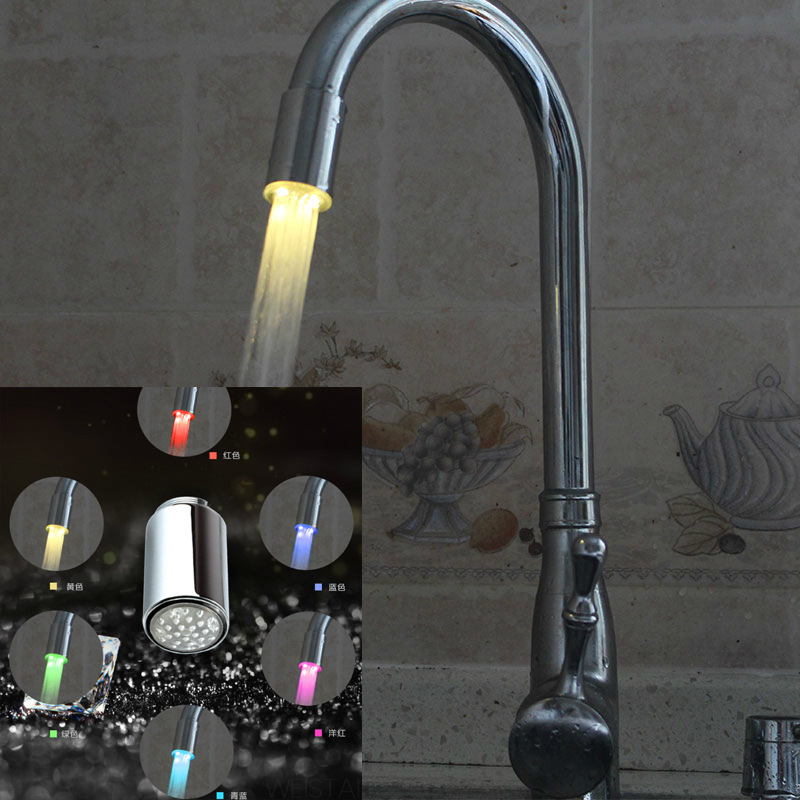 led发光水龙头小夜灯 水力发电 温度变色 厨房水龙头厂家直销
