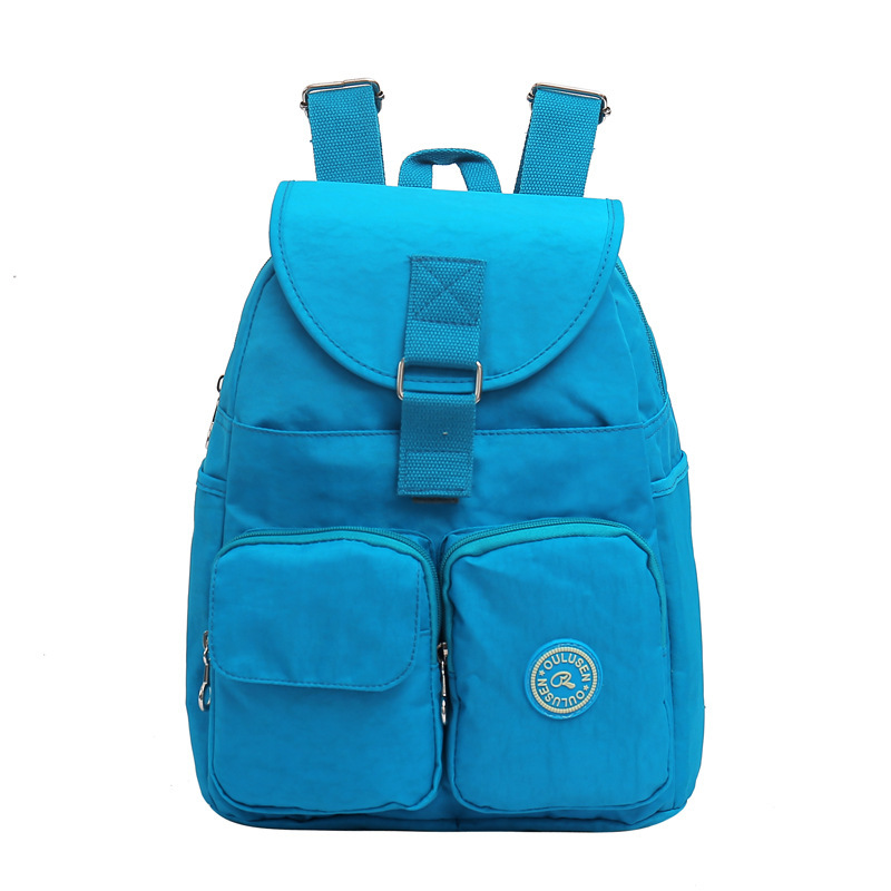 厂家直销水洗尼龙学生书包 休闲时尚双肩包 多色防水锦纶韩版背包