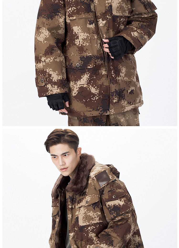 07冬季荒漠迷彩作训大衣 防寒保暖 冬季棉大衣 户外保暖迷彩大衣