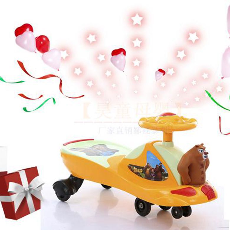 儿童熊出没扭扭车带音乐宝宝玩具静音摇摆车