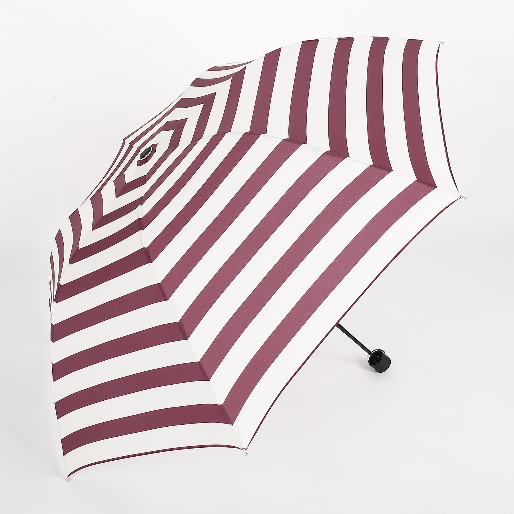 一件代发超轻三折海军条纹折叠伞日韩外贸原单晴雨伞定制广告伞