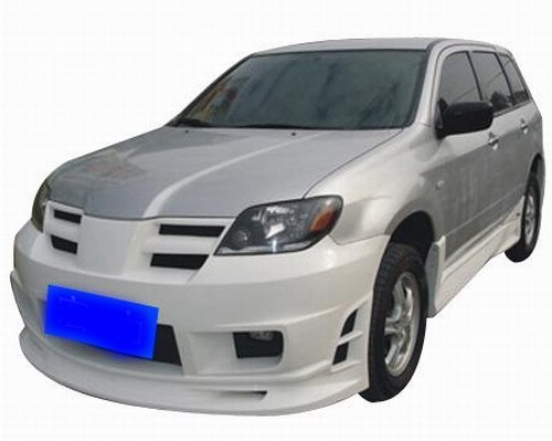 适用三菱欧蓝德大包围汽车改装配件玻璃钢装饰前杠中网 后杠 侧裙