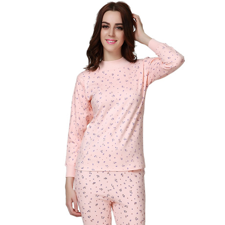 女士中老年秋衣保暖内衣上衣纯棉印花多色可选棉毛衫春秋冬可穿