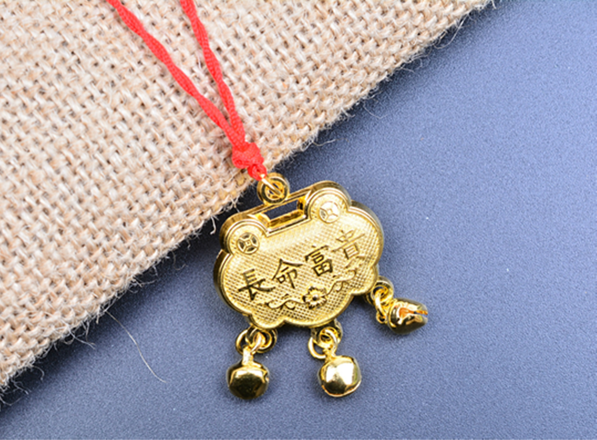 民族风项链 红绳长命锁 宝宝平安项链 长命富贵平安锁 平安吊坠
