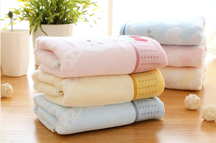 批发温碧泉弱捻纱纯棉毛巾包边卡通洗脸毛巾 割绒毛巾 可一件代发