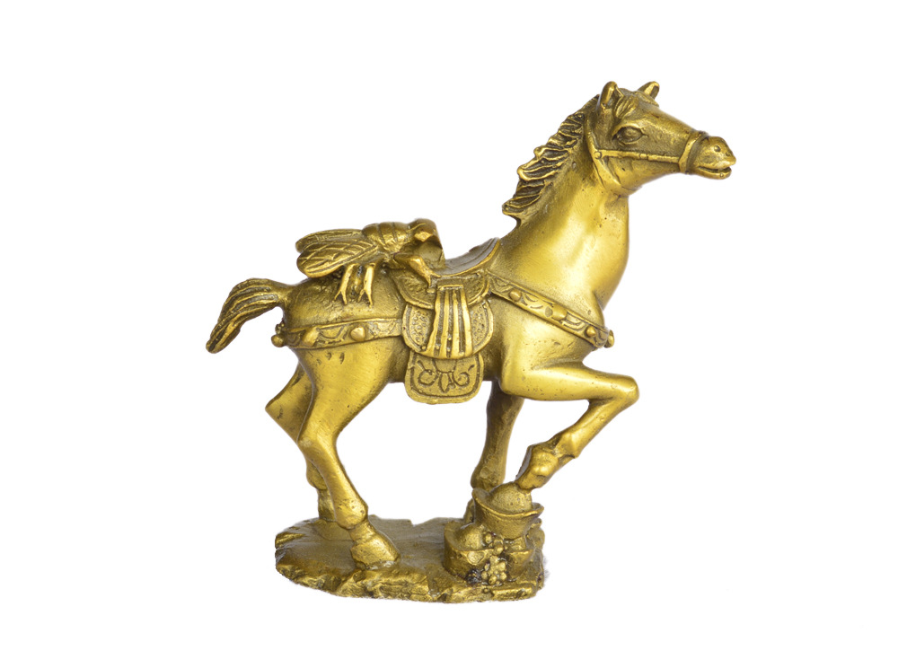 河南厂家直销创意精工家居装饰桌面铜器金属工艺品马上蝇摆件