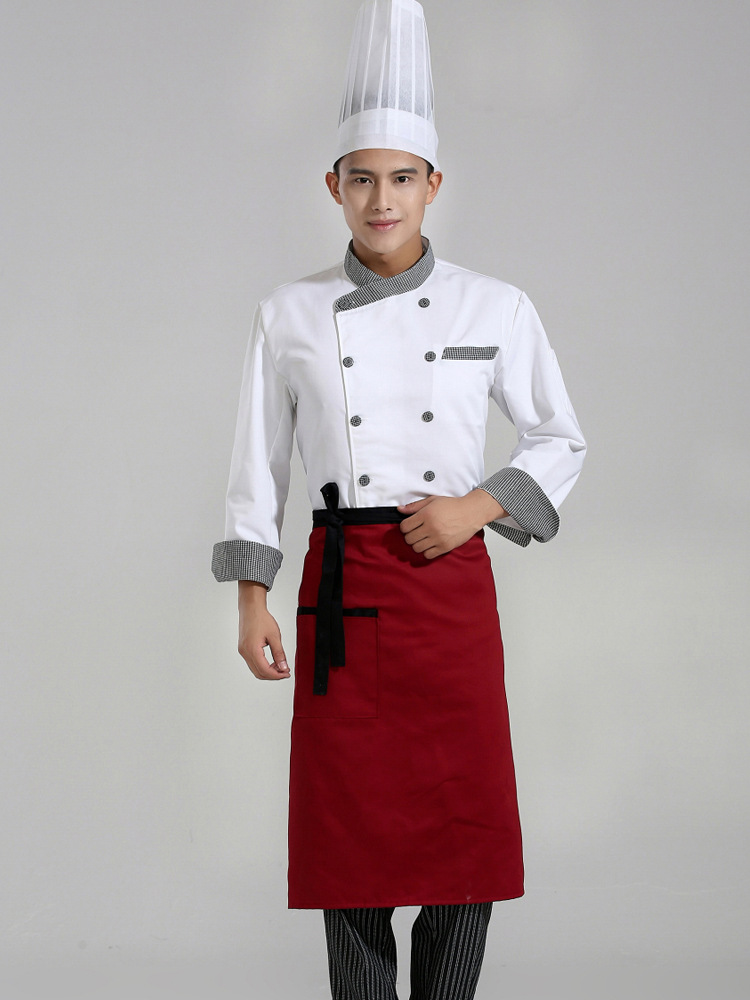 酒店工装厨师服装男 西餐厅茶楼饭店长袖秋冬装 厨师后厨工作服