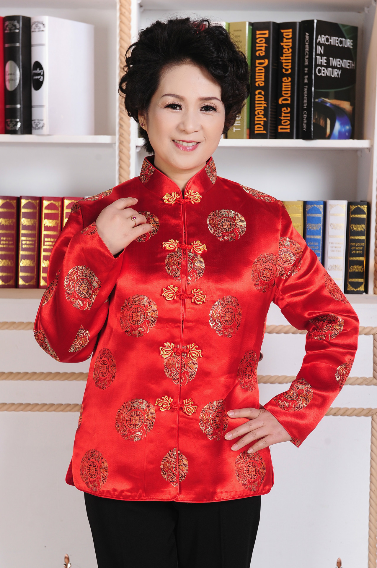 紫红批发锦缎喜庆外套加棉上衣复古唐装中式女士棉袄棉服女式棉衣
