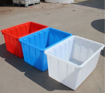 上海塑料pe水箱 注塑方形塑料箱 红色蓝色白色大箱140l养殖水产