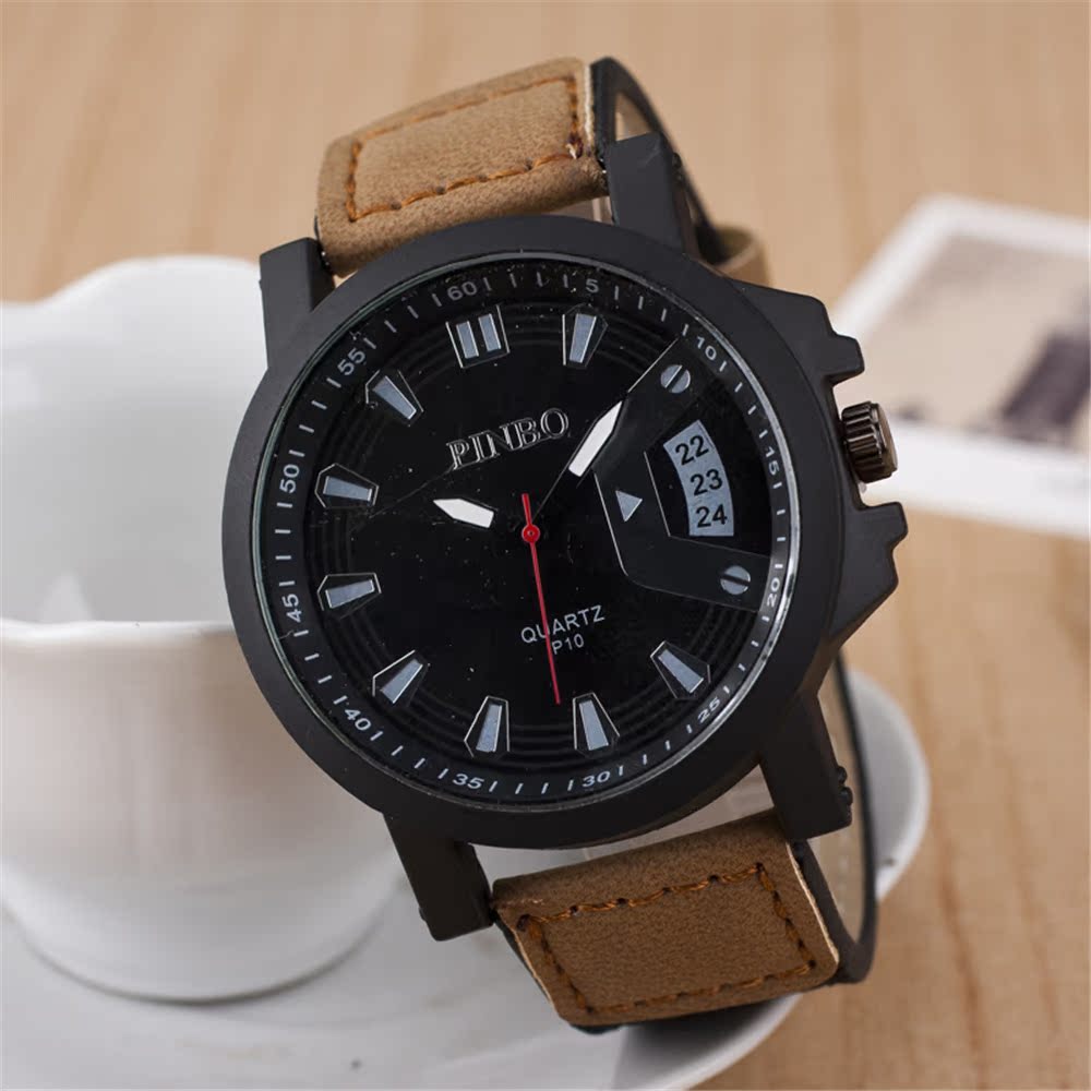 sloggi 新款假日历运动石英表 男士大表盘休闲仿布纹皮带手表