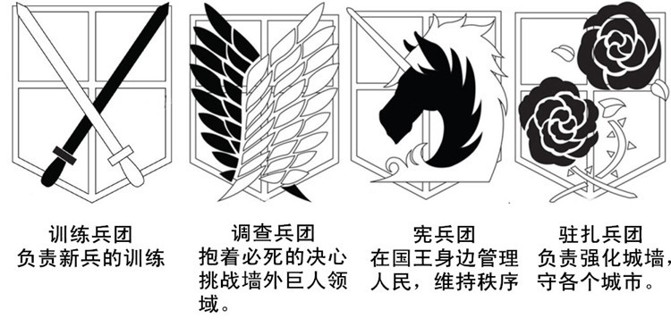 欧美朋克夸张男士摇滚皮手镯 动漫主题进击的巨人卡通系列皮手链