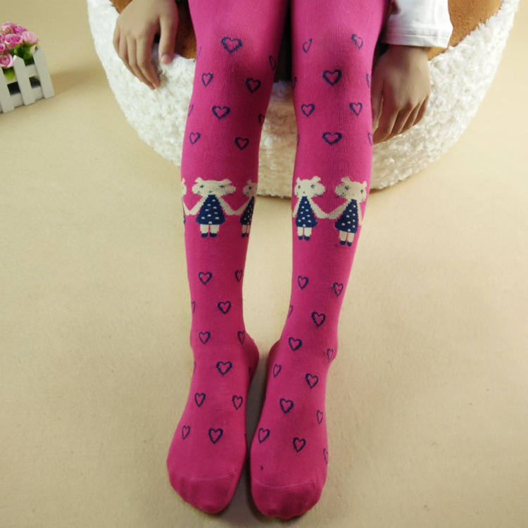 厂家直销全棉小猫连裤袜韩国精梳棉无骨缝纯棉打底裤儿童袜子批发