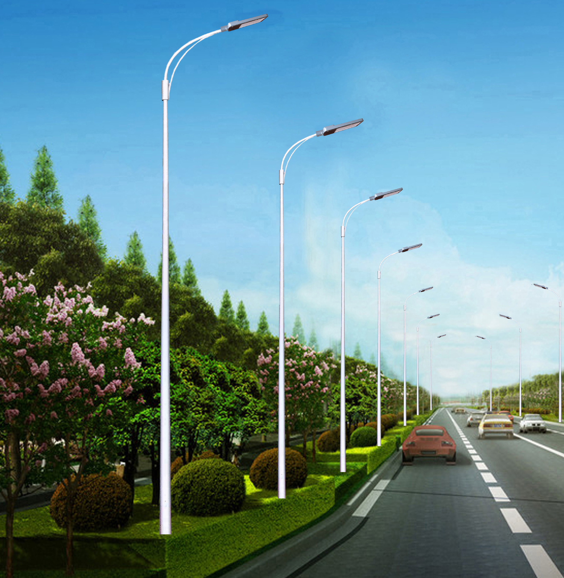 6米路灯杆 户外防水农村乡镇led灯 太阳能高杆路灯道路路灯