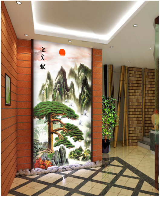 最新款客厅方钻满钻钻石画砖石十字绣迎客松