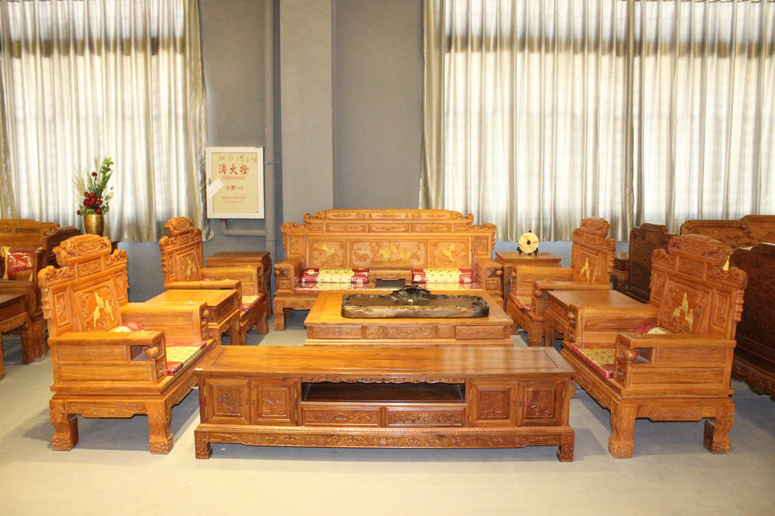 非洲黄花梨财源滚滚沙发红木古典家具实木客厅沙发厂家