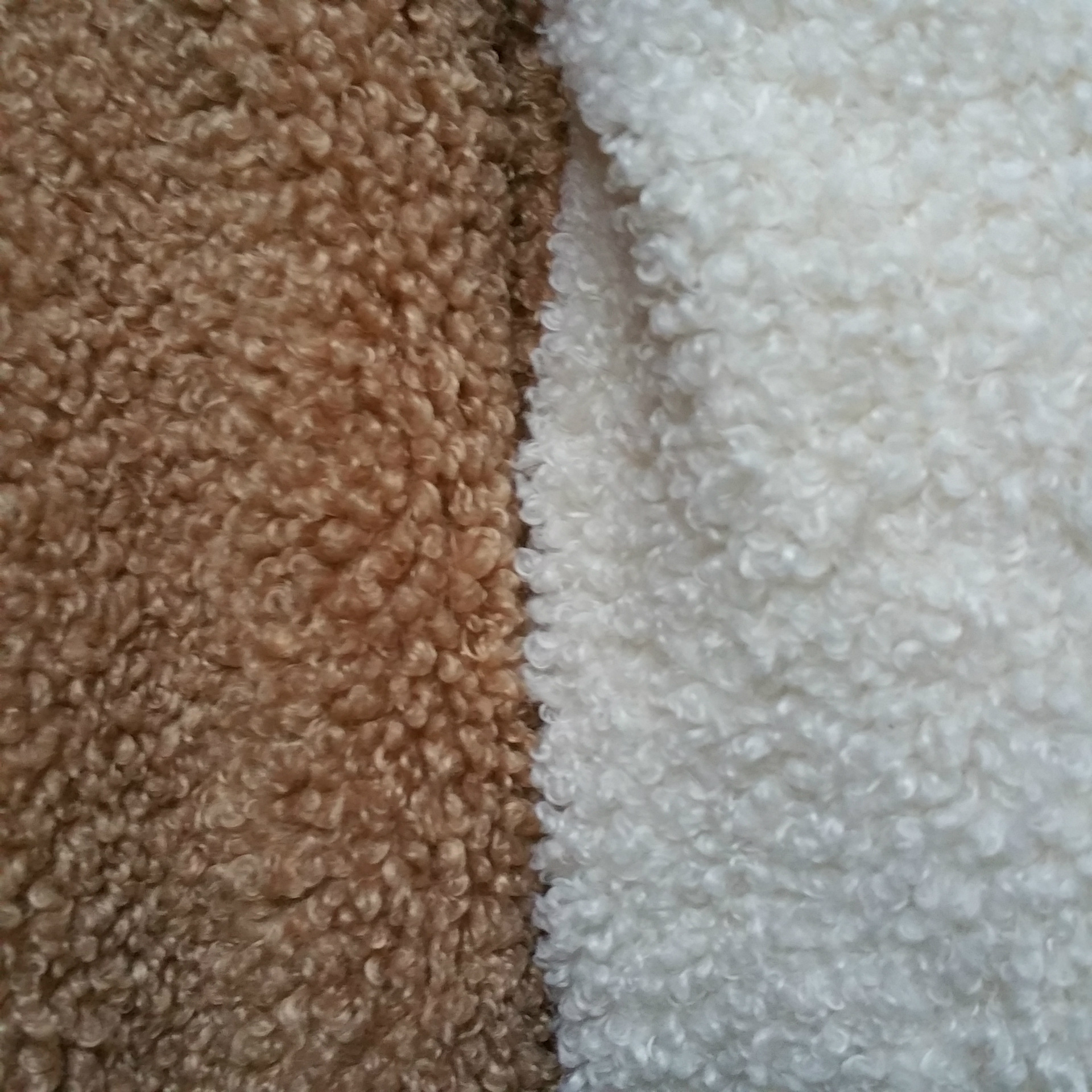 蚂蚁布全涤绵羊绒布700克棕色米白色泰迪绒面料