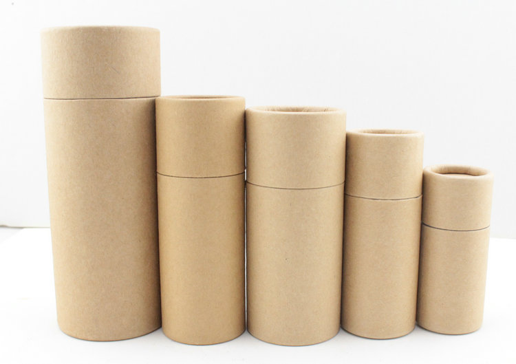 现货精油纸筒包装纸罐定做茶叶牛皮纸筒化妆品圆筒印刷包装罐订制