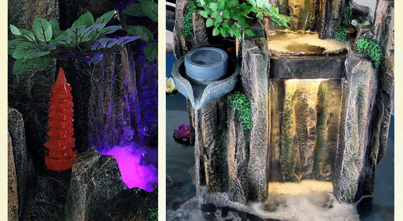 厂家直销假山流水喷泉摆件别墅庭院景观鱼池招财风水轮定制批发