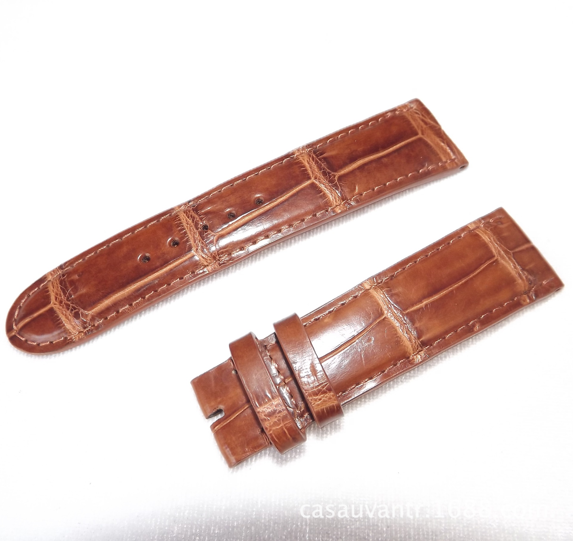 鳄鱼皮 竹节纹 手表带 真皮 全手缝美洲鳄鱼皮表带 高端精工