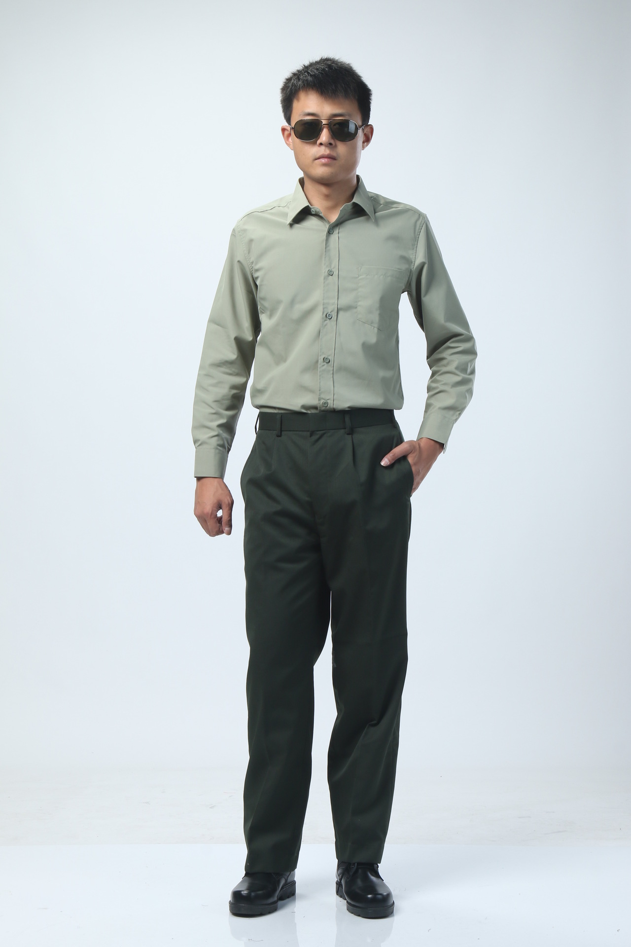 正品配发07陆军常服内长袖衬衣 男式长袖衬衣内衬衣