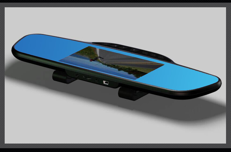 任e行v8后视镜行车记录仪双镜头 4.3寸高清广角夜视 倒车影像一体