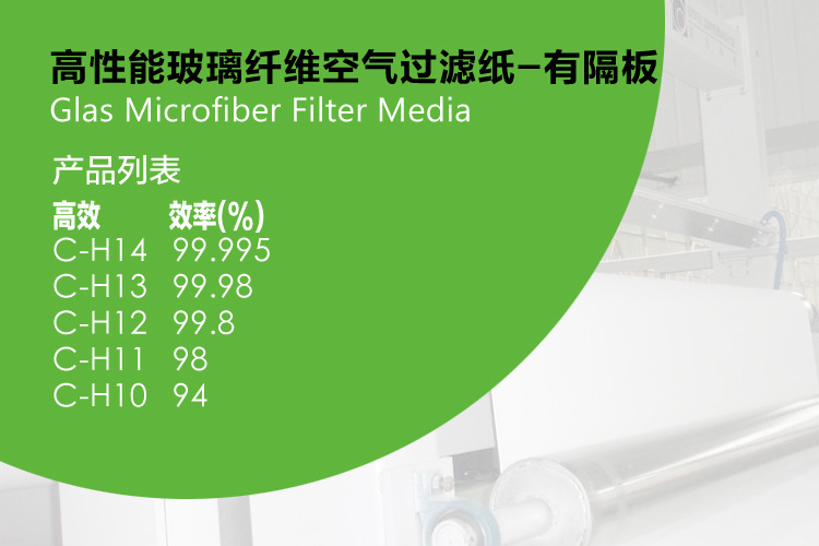 玻璃纤维空气过滤纸-有隔板 cy-h10 过滤材料